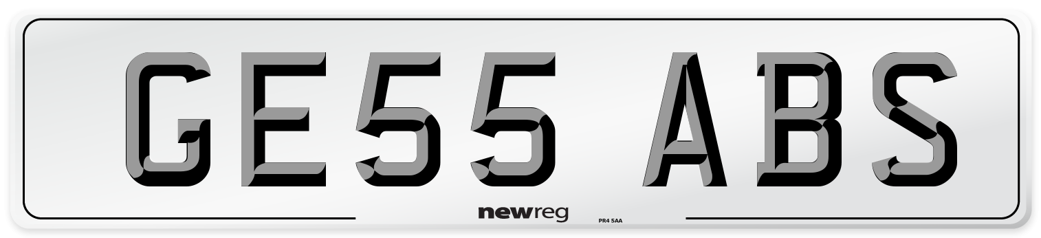 GE55 ABS Number Plate from New Reg
